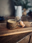 Wood Shave bowl and brush set