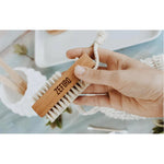 Wood natural fiber nail brush