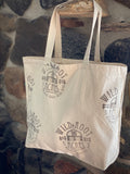 Recycled  hand stamped canvas tote